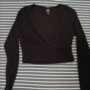 Wild Fable Black Ribbed Knit Top
